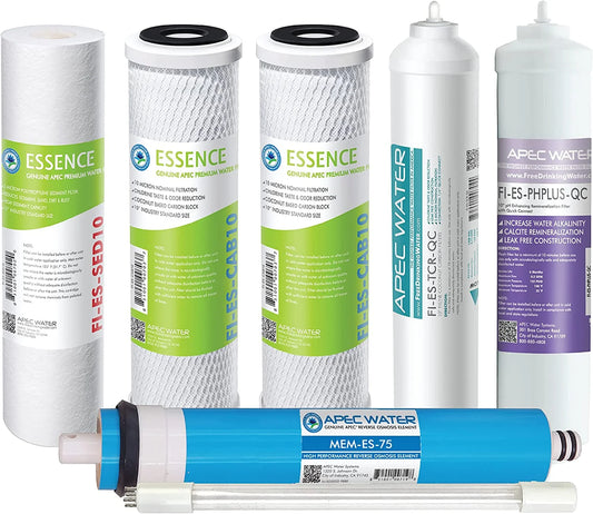Systems FILTER-MAX-ESPHUV-SSV2 75 GPD High Capacity Complete Replacement Cartridges For Essence Series ROES-PHUV75 Reverse Osmosis Water Filtration System Stage 1-7, White
