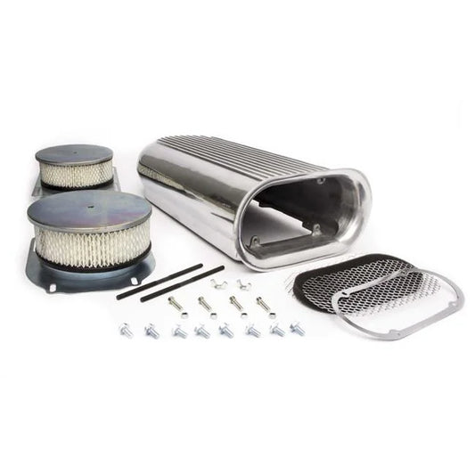 Racing Power  Hilborn Style Scoop Air Cleaner Assembly 20 in. 5 in. Dual 5.12 in. Carb Flanges - Aluminum