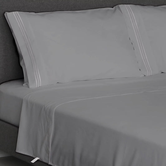 Furinno Angeland Vienne 3-Piece Microfiber Bed Sheet Set, Twin XL, Grey