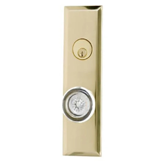 BRASS Accents  D07-K540A-EMP-605 Quaker 10 in. Plate Set 2-.37 in. Passage Polished Brass