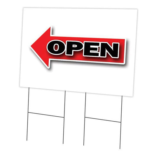 24 x 36 in. Giant Left Open Arrow Yard Sign & Stake