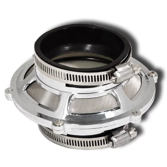 Universal 2.75 70mm Turbo/Cold Air Intake Bypass Valve Ram Filter Silver+Clamps