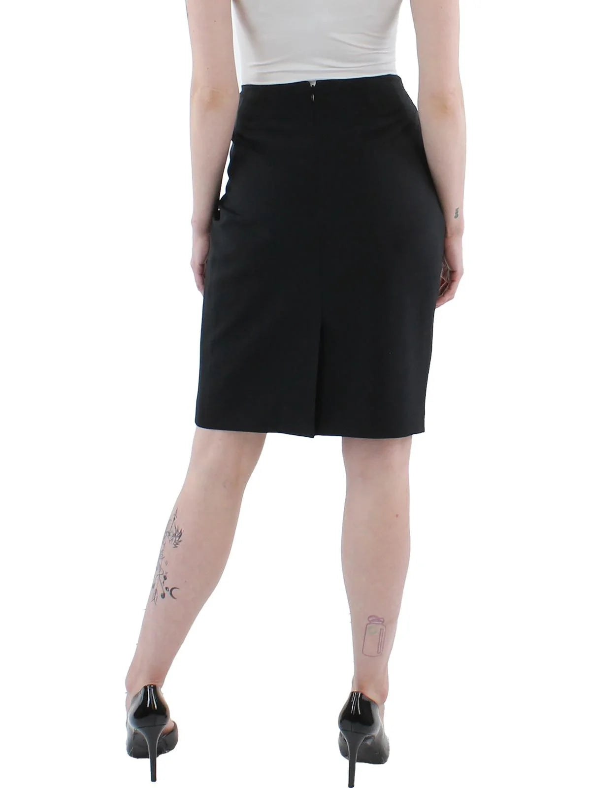 Le Suit Womens Petites Knit Solid Pencil Skirt