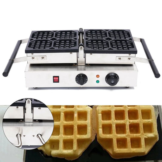 DENEST 4 Grooves Commercial Electric Waffle Maker Temperature Control