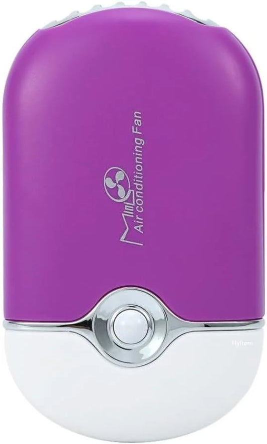 FlyItem USB Mini Portable Fans Rechargeable Electric Bladeless Handheld Air Conditioning Cooling Refrigeration Fan For Eyelash (Purple)