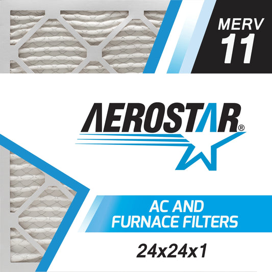 Aerostar 24x24x1 MERV  11, Pleated Air Filter, 24x24x1, Box of 4, Made in the USA