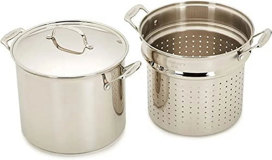 Cuisinart 4-Piece Cookware Set, 12 Quarts, Chef's Classic Stainless Steel Pasta/Steamer, 77-412P1