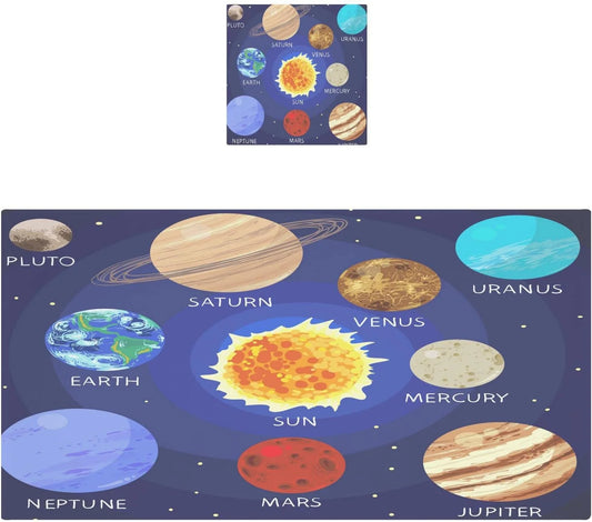 Coolnut 2 Pack Pure Cotton Towel Set, Soft Highly Absorbent Machine Washable Cartoon Solar System Bath Towels for Pool,Sports, Yoga, Travel（545） Wash cloth