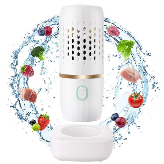 Automatic Fruit Vegetable Purifier to Remove Pesticide Residue, Food Purifier Machine with -OH Purification Technology, Wireless USB Rechargeable Vegetable Fruit Cleaner Washer