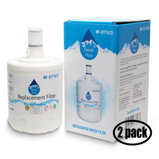 2-Pack Compatible with Whirlpool ED25PEXHW00 Refrigerator Water Filter - Compatible with Whirlpool 8171413, 8171414 Fridge Water Filter Cartridge