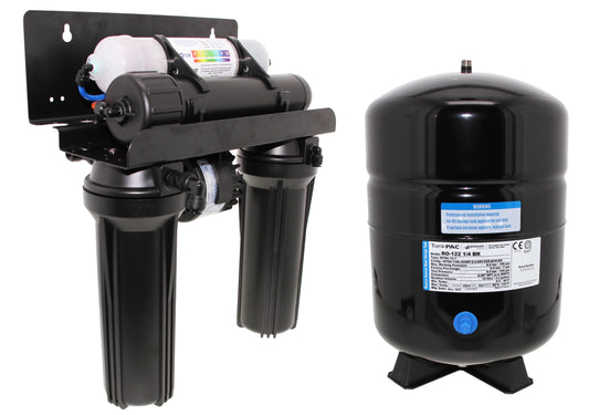 Neo-Pure Residential 4 Stage RO System with CTO pre, CTO post, 50 GPD, Alkaline Remin, Black Tank