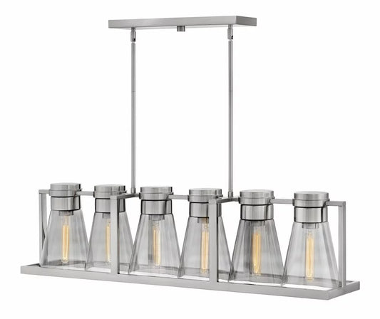 Hinkley Lighting - Refinery - 6 Light Linear Chandelier in Industrial Style -