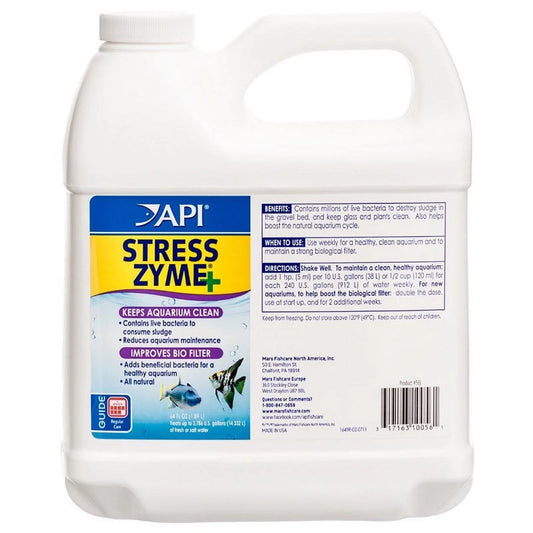 API Stress Zyme Plus Bio Filtration Booster [Aquarium Bio Additives, Aquarium Supplies] 64 oz