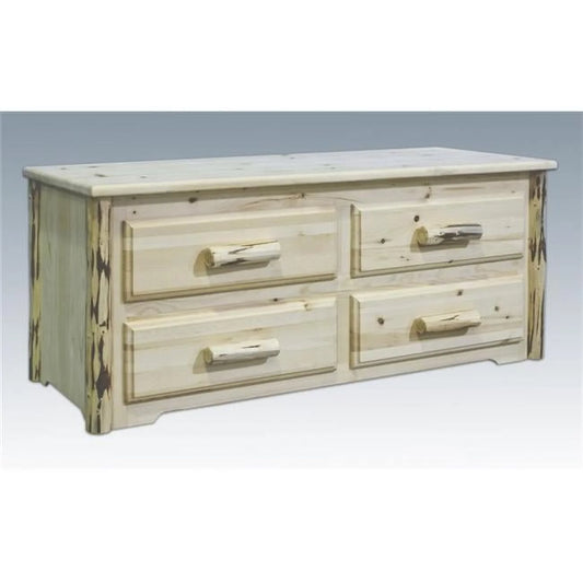 Montana Woodworks  Sitting Chest with 4 Drawers - Ready To Finished