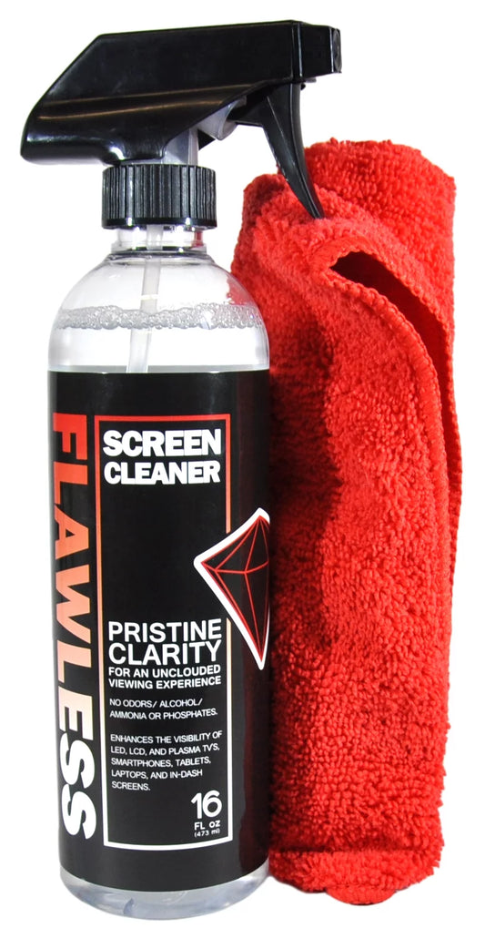 Flawless Screen Cleaner Spray with Microfiber Cleaning Cloth for LCD, LED Displays on Computer, TV, iPad, Tablet, Phone, and More