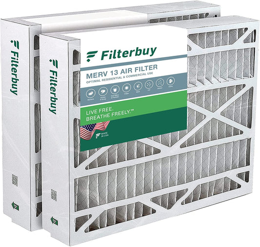 Filterbuy 21x23.5x5 MERV 13 Pleated HVAC AC Furnace Air Filters for Trane Perfect Fit (2-Pack)