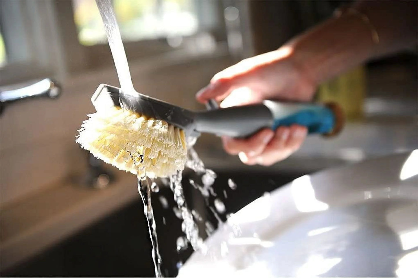 FOMO Foam Soap Dispensing Dish Brush, 1 EA, Grey