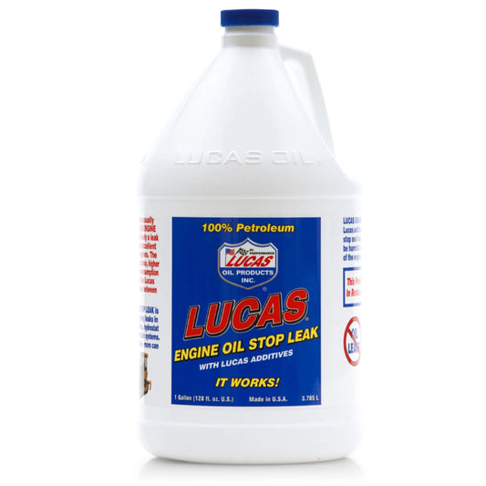 Lucas Oil 10279 Engine Oil Additives, Engine Oil Stop Leak, Gallon Size Bottle