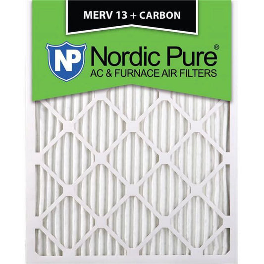 Nordic Pure 13x20x1ExactCustomM13-C-12 Exact MERV 13 Plus Carbon AC Furnace Filters, 13 x 20 x 1 in. - Pack of 12