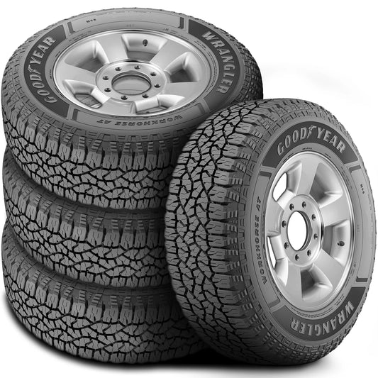 Set of 4 (FOUR) Goodyear Wrangler Workhorse AT LT 245/75R16 Load E 10 Ply All Terrain Tires