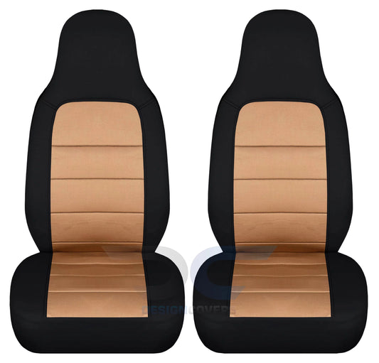 T475-Designcovers Fits 1999-2000 Mazda MX-5 Miata Cotton Seat Covers:Black and Tan