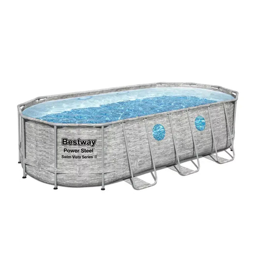Bestway Power Steel Swim Vista 18' x 9' x 48 Above Ground Swimming Pool (Used)