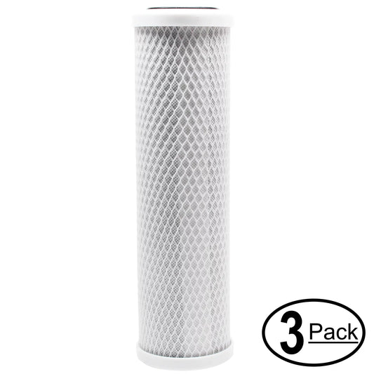 3-Pack Compatible with MaxWater 102071 Activated Carbon Block Filter - Universal 10 inch Filter for MaxWater Four Stages 10 Hard Water Drinking Water Purifier - Denali Pure Brand
