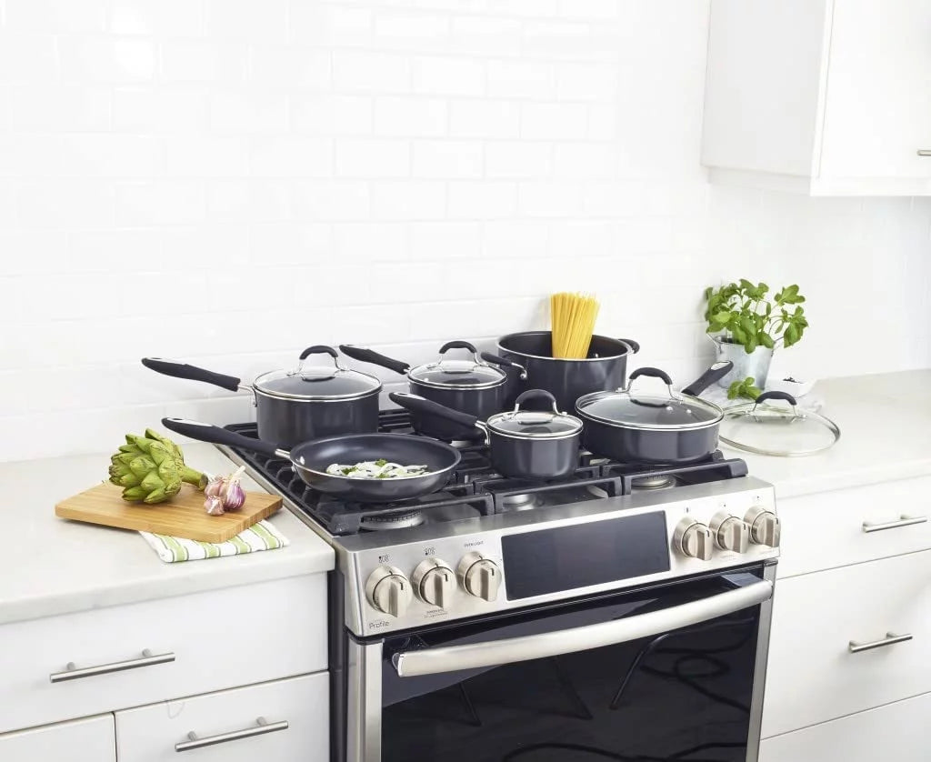 YHZCY 11-Piece Nonstick Cookware Set, Black, 55-11BK