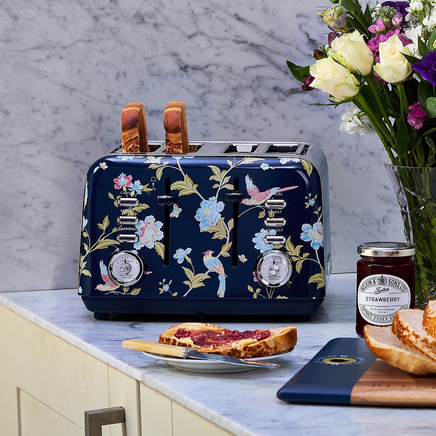 Laura Ashley 4-Slice Toaster, Elveden Navy