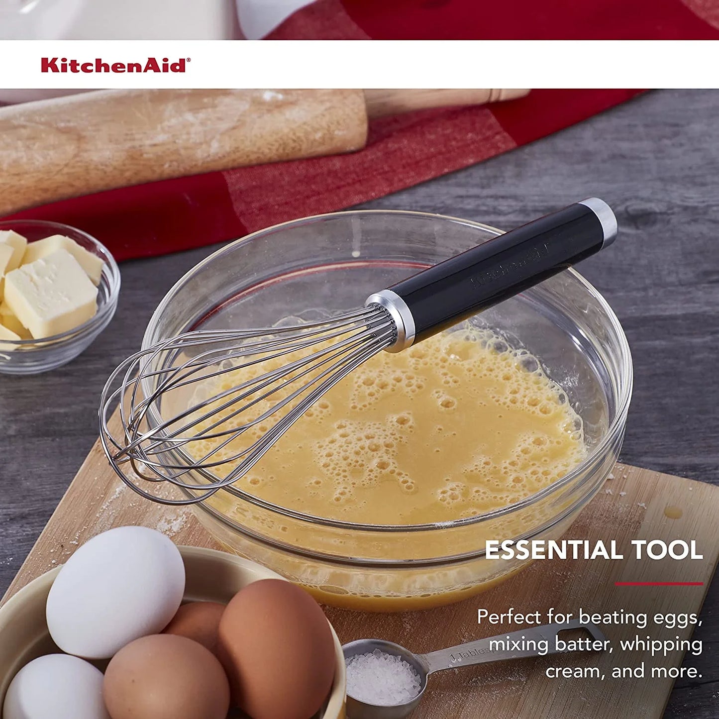 KitchenAid Black/Silver ABS Plastic/Stainless Steel Whisk