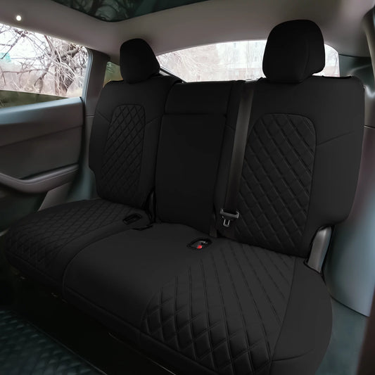 TLH Black Rear Set Neoprene Custom Fit Seat Covers for 2020 - 2024 Tesla Model Y