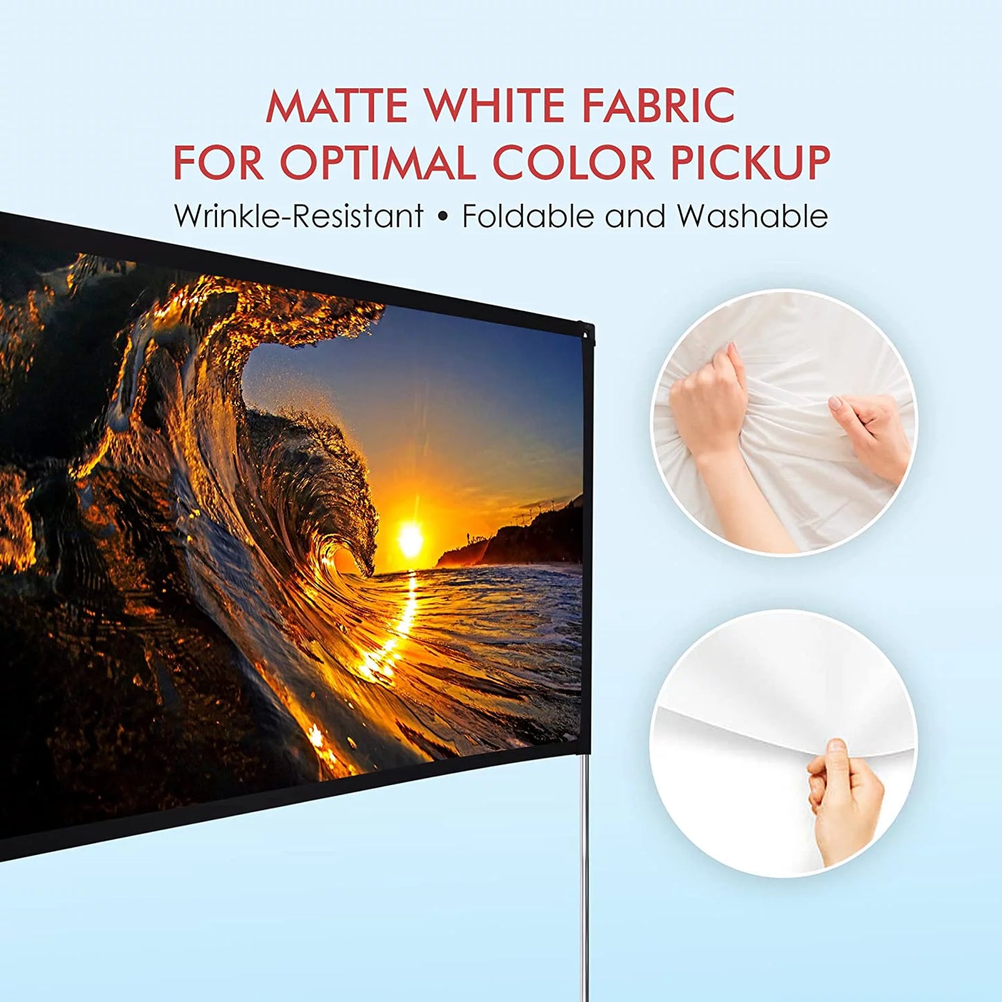 Pyle  Projector Screen with Stand - 100.Stand Mount.
