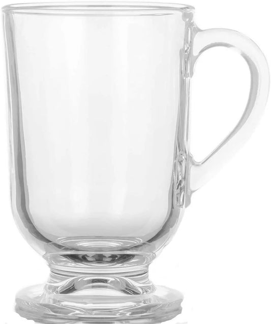 10.5 Oz. Irish Tea/Coffee Glass Mugs Cups Set 6