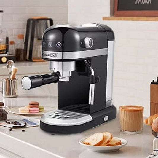20 Bar Espresso Machine, 1350W High Performance, 1.4 Ldetachable transparent water tank, Thermo block beating system,With safety valve